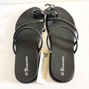 No Boundaries Women's Strappy Toe Loop Sandals Size 10